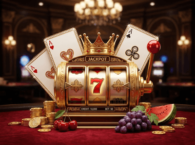 QQ666 Casino luxury steampunk themed gaming lobby